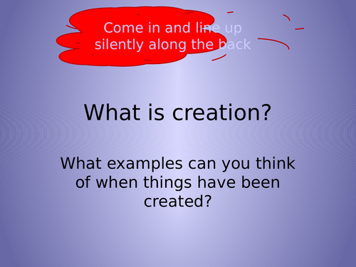 Scheme of work on Creation