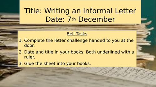 Writing an Informal Letter