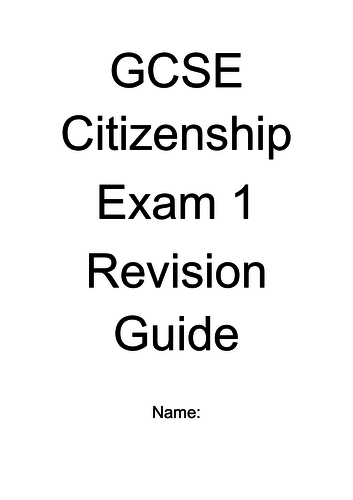 Edexcel GCSE Citizenship Paper 1 Revision guide