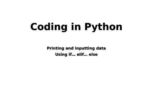 Python Coding - Lesson 1
