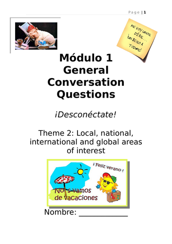 GCSE Spanish Module 1 Conversation Questions AQA