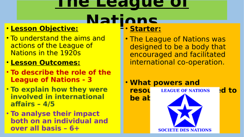 NEW OCR GCSE Option A: League of Nations