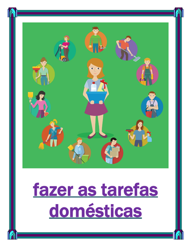 Tarefas domésticas (Chores in Portuguese) Posters