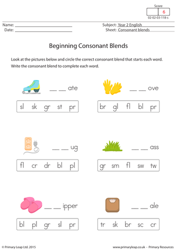 Beginning Consonant Blends 3