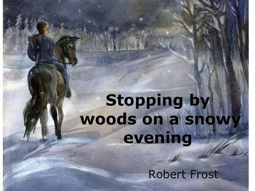 CLASSIC WINTER POEM COMPREHENSION. STOPPING BY WOODS ON A SNOWY EVENING. WITH ANSWERS.