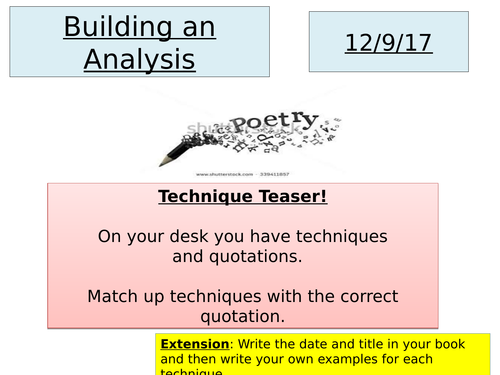 Building an analysis