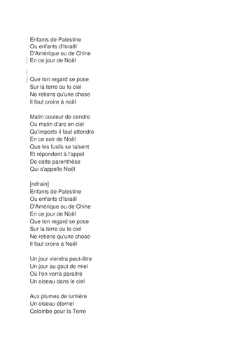 French Christmas card and song