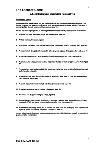 Sociology AQA - Eduction AS Level Introductory lessons on Sociological Perspectives