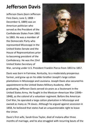 Jefferson Davis Handout