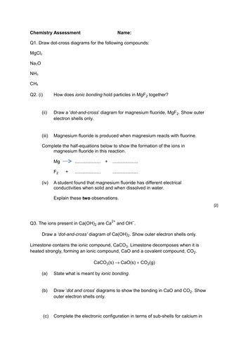 AS Chemistry assessment new spec module 2