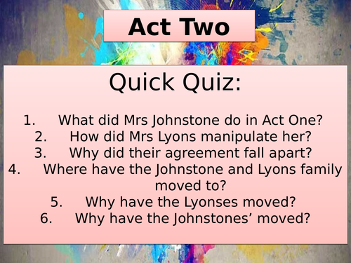 Act Two - Blood Brothers