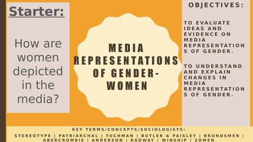 AQA A2 Sociology- Mass Media: Representations- Gender (Females) in the Media