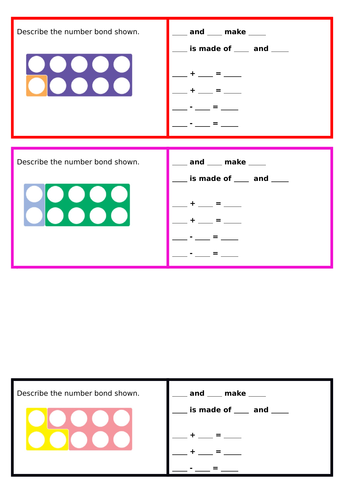 Find and Make number bonds,  year 1, Spring  block 1.