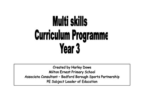 Multi Skills scheme of work for Year 3