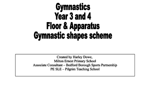 Gymnastics scheme of work for key stage 2