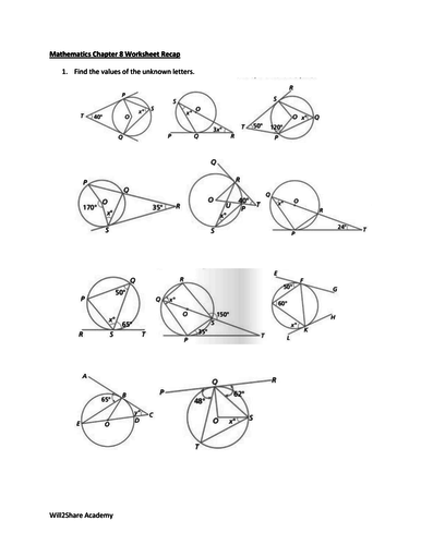 Circles Extensive Worksheets (For advance students)