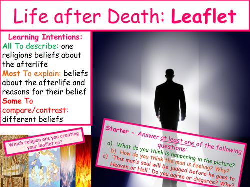 Lesson 5 - Life after Death Final Task (SOW Mini SOW on Afterlife)