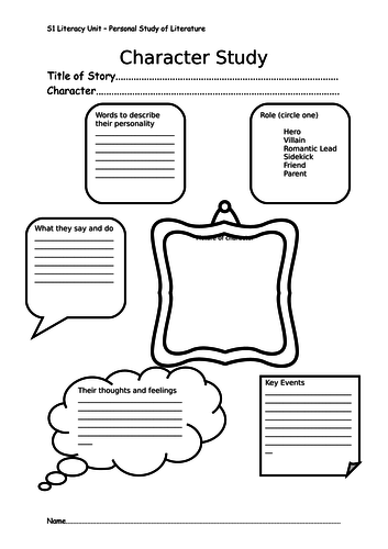 Character Study Worksheet