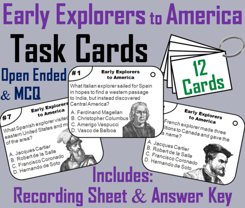 Early Explorers to America Task Cards