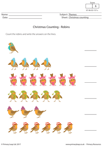Christmas Counting - Robins