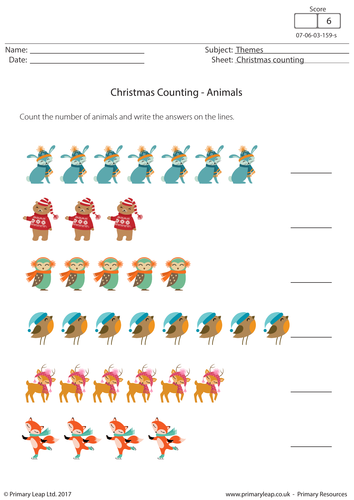 Christmas Counting - Animals