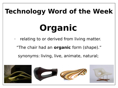 D&T Word of the week Literacy Keywords Product Textiles Food