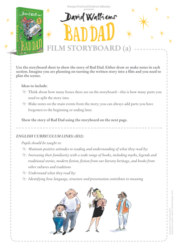 David Walliams Bad Dad Film Storyboard