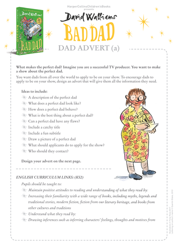 David Walliams Bad Dad Dad Advert by harper_collins - Teaching