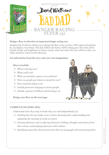 David Walliams Bad Dad Banger Racing Flyer