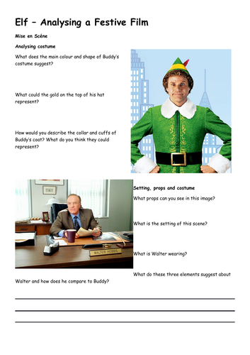 Elf media anlaysis - Festive lesson