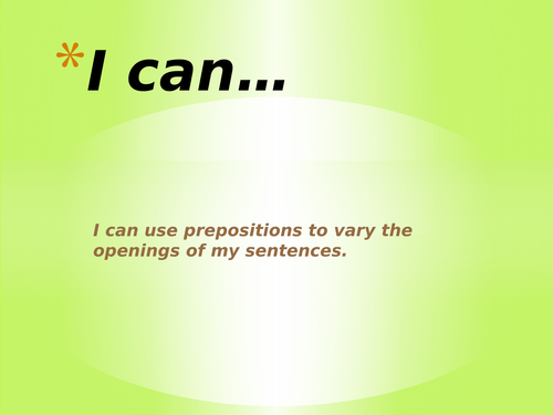 Opening with a Preposition