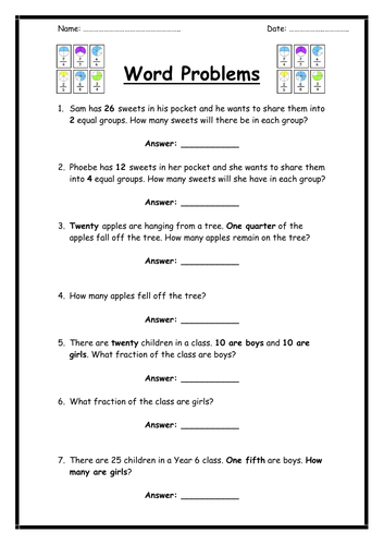 Fractions - Word Problems