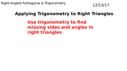 Trigonometry in Right Triangles