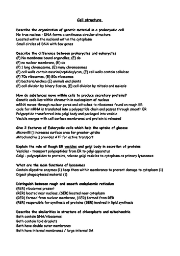 MODEL ANSWERS for Biology Edexcel Alevel (SNAB), Topic 3 - The Voice of the Genome