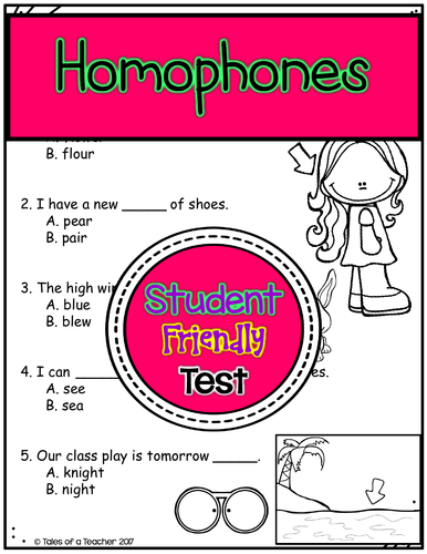 Homophones Test