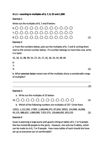 Place Value Worksheets (Year 4) (Cover/Homework/Classwork/Extension)