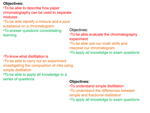 Edexcel 9-1 Exam revision lessons (Cc2) Separating methods CORE PRACTICALS