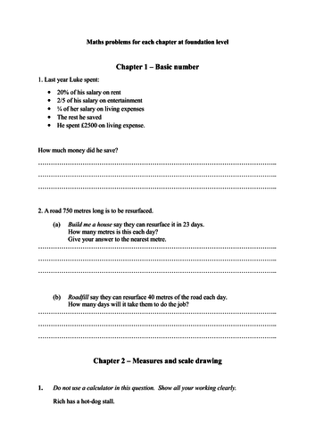 Problems for every chapter of the new GCSE course. Good for all specifications.