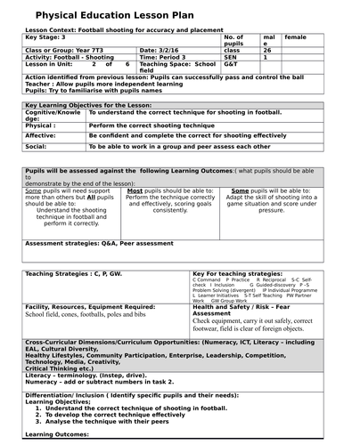 Football Lesson plan