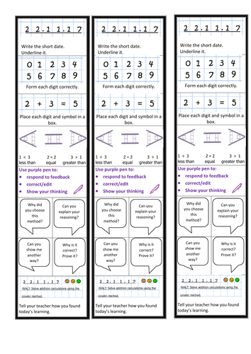 Maths presentation and feedback prompt bookmark for books/table/ KS1 & 2.