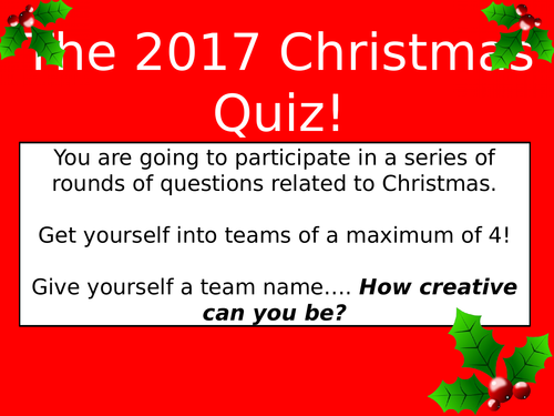 Christmas Quiz 2017