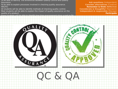 Quality Control/Quality Assurance