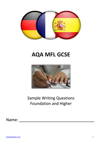 AQA MFL GCSE Writing Workbook