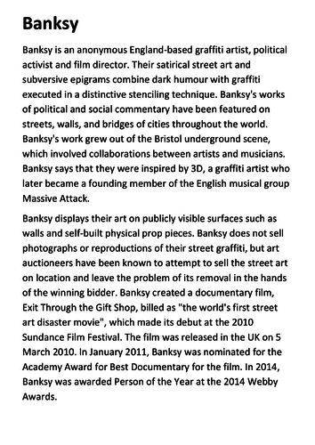 Banksy Handout