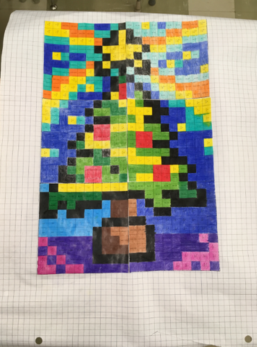 Colouring by Exact Trig Values - Degrees, Christmas Tree (6 Sheet Mosaic)