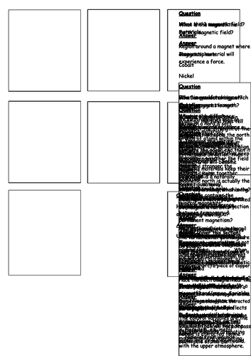 KS3 Magnets: Quiz quiz trade cards