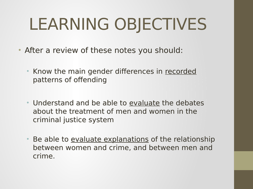 AQA Gender and Crime