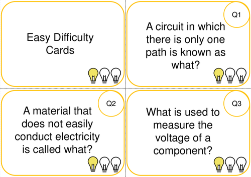 Electrical Circuits Task Cards (Physics): Includes 45 differentiated cards!