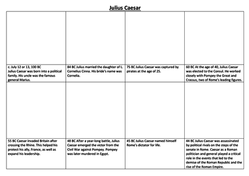 Julius Caesar Comic Strip and Storyboard