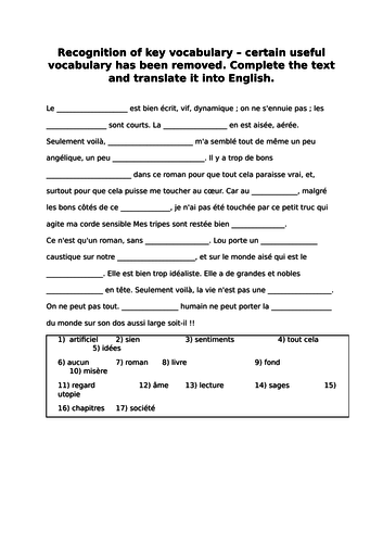 French blogger's review of No et Moi with key language removed